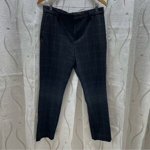 H&M Slim Fit Trousers Mens 30 Black Windowpane Check Excellent Stretch Pant